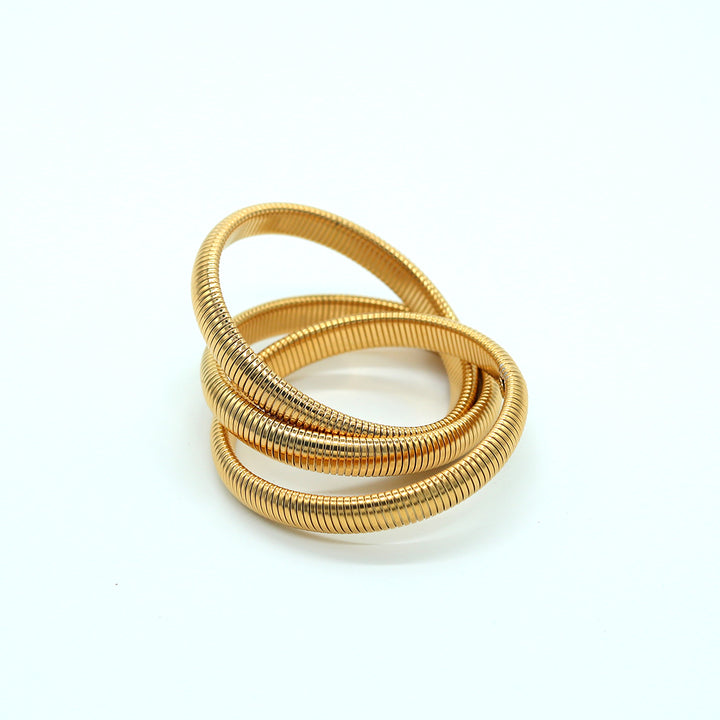 As seen on Bhumi Pednekar - Ornaio 18k Gold Plated Triple Layer Bracelet