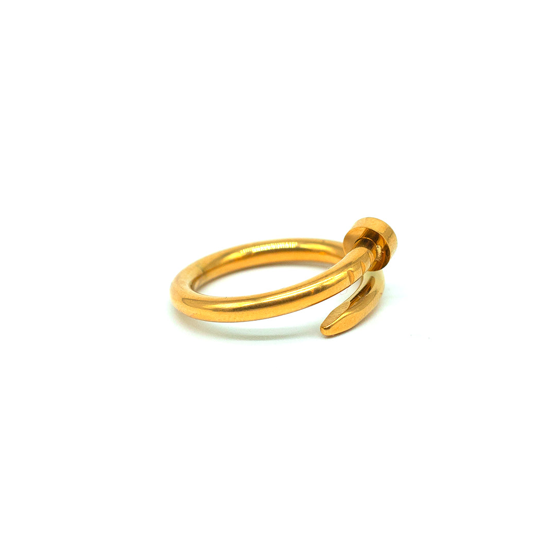 Ornaio 18k Gold Plated Anti-tarnish Stainless Steel Adjustable Nail Ring