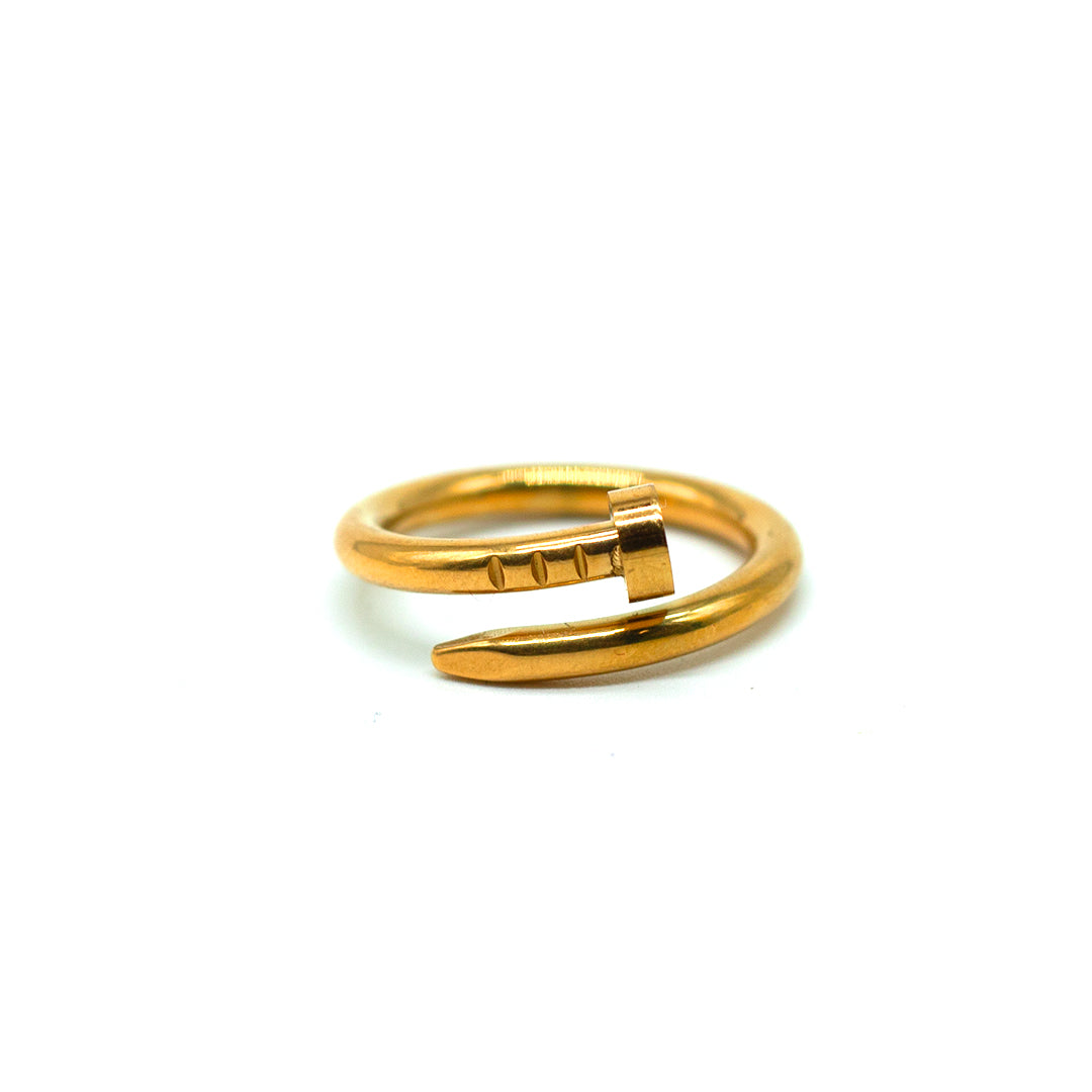 Ornaio 18k Gold Plated Anti-tarnish Stainless Steel Adjustable Nail Ring