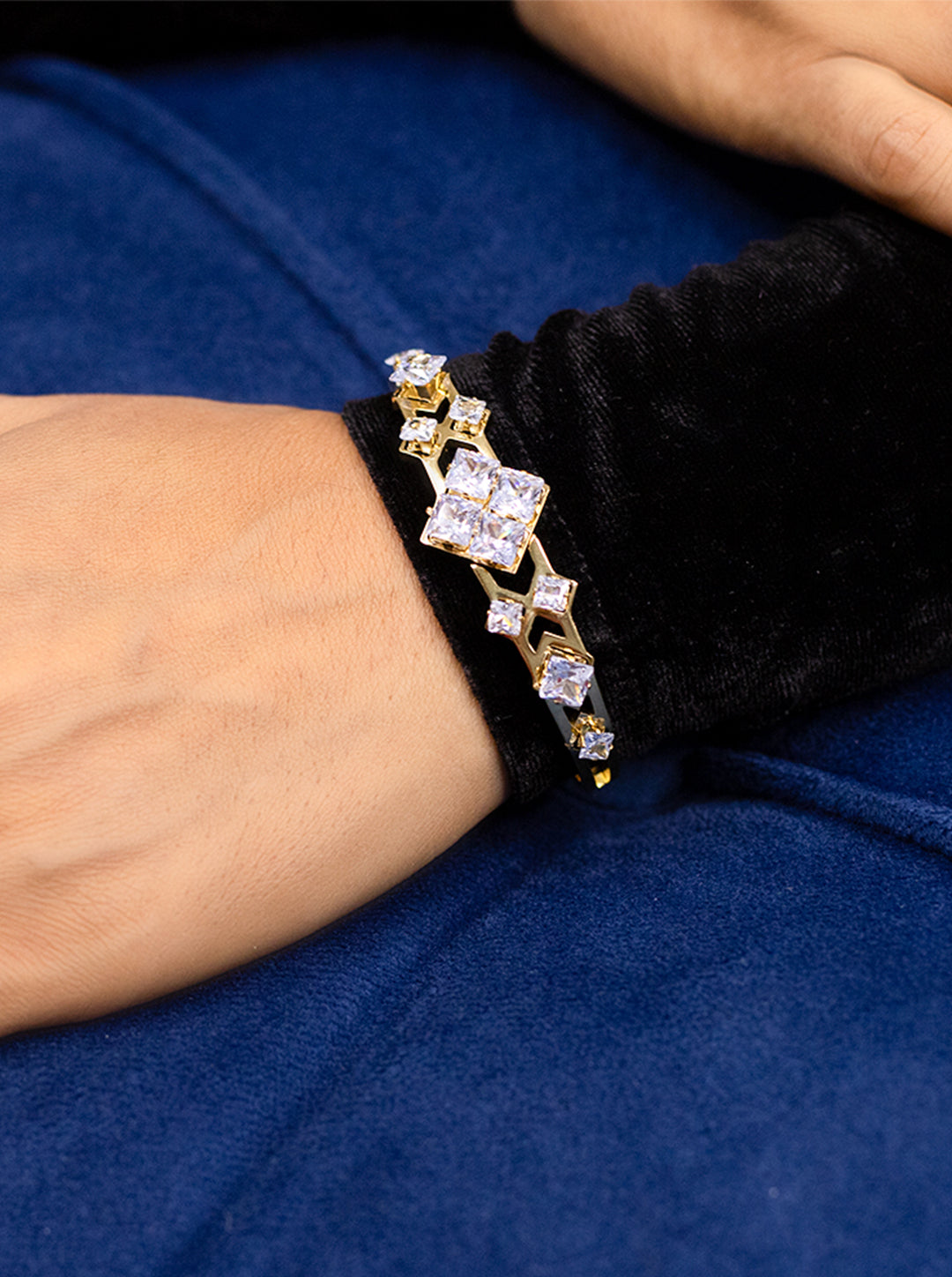 Bracelet with Square and Round Zircon Detailing