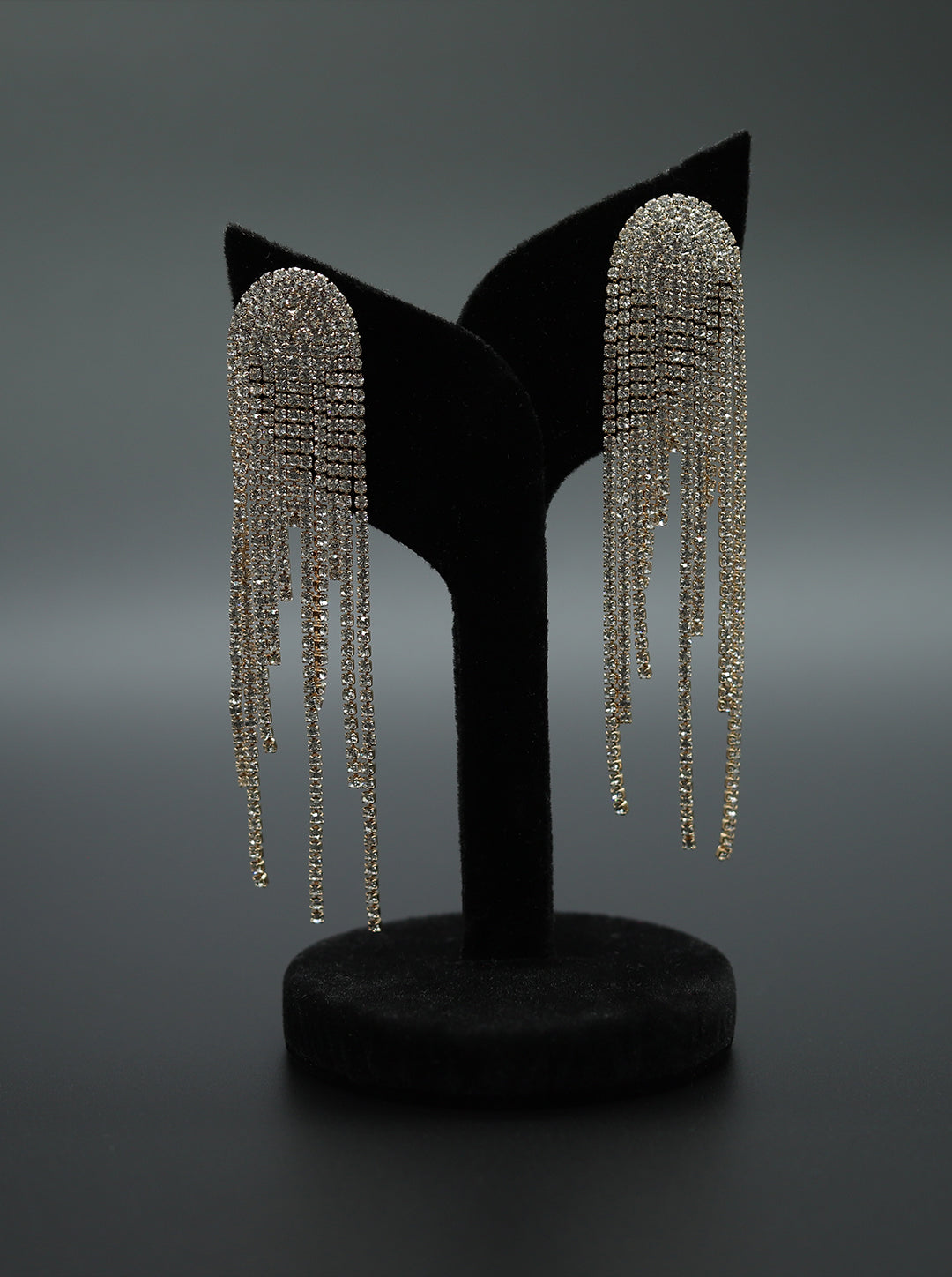 As Seen On Jennifer Winget - Ornaio Long Chandelier Earrings with Cubic Zirconia