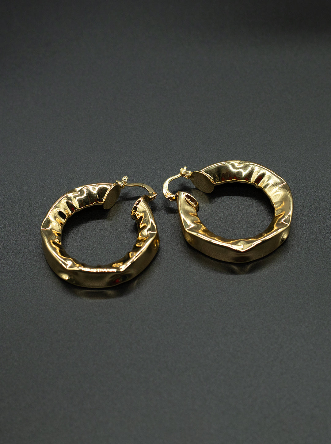 Ornaio 18K Gold Plated Anti-Tarnish Chunky Hoop Earrings