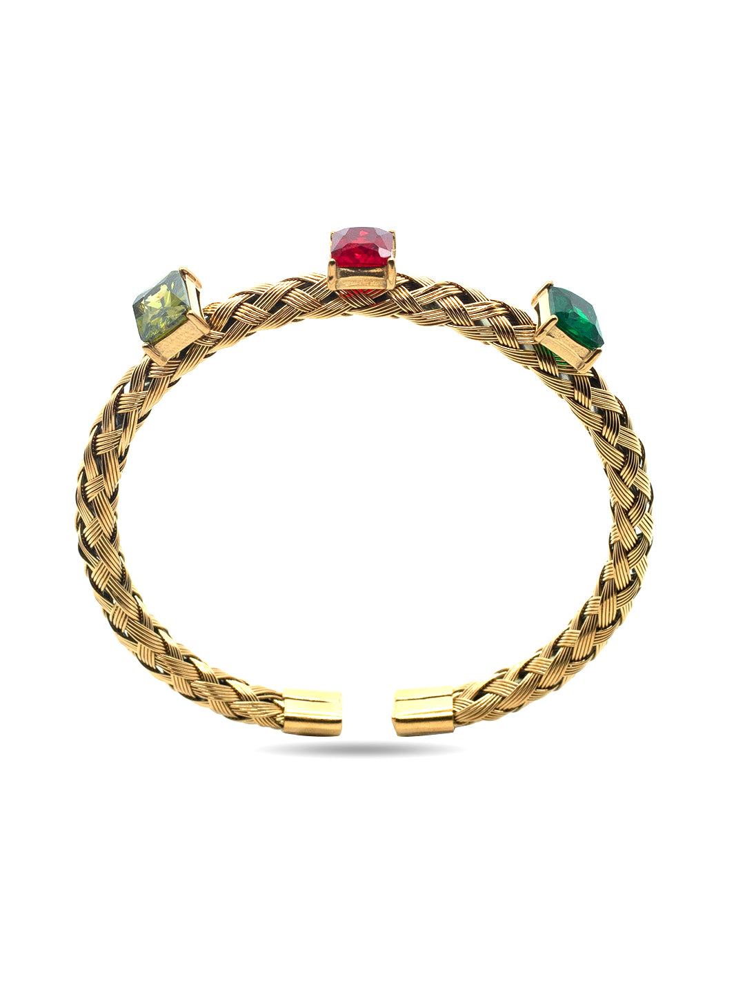 Ornaio 18K Gold Plated Cubic Zircon Colored Stones Bracelet