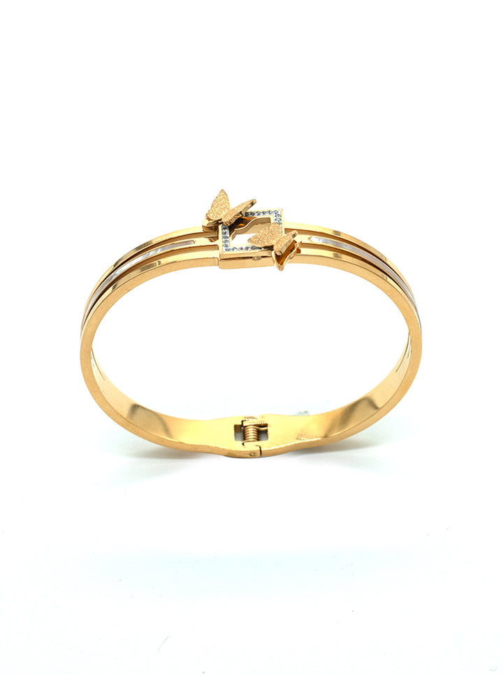 Ornaio 18K Gold-Plated Anti-Tarnish Double Butterfly on Square Bracelet