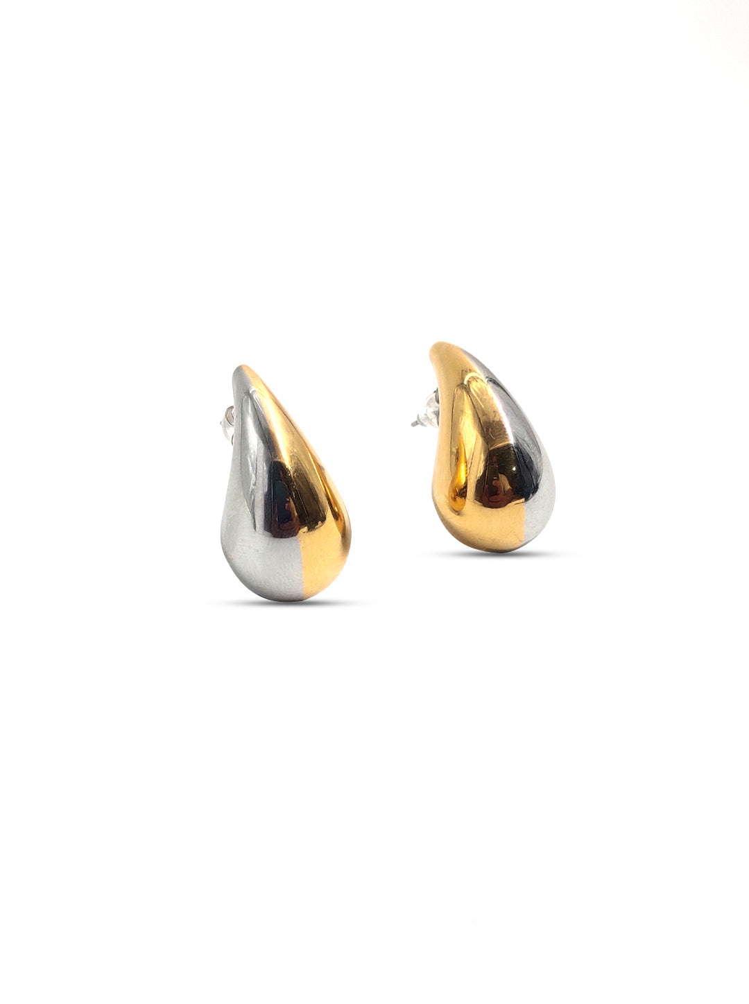 Ornaio Dual Tone Gold and Silver Tear Drop Earrings