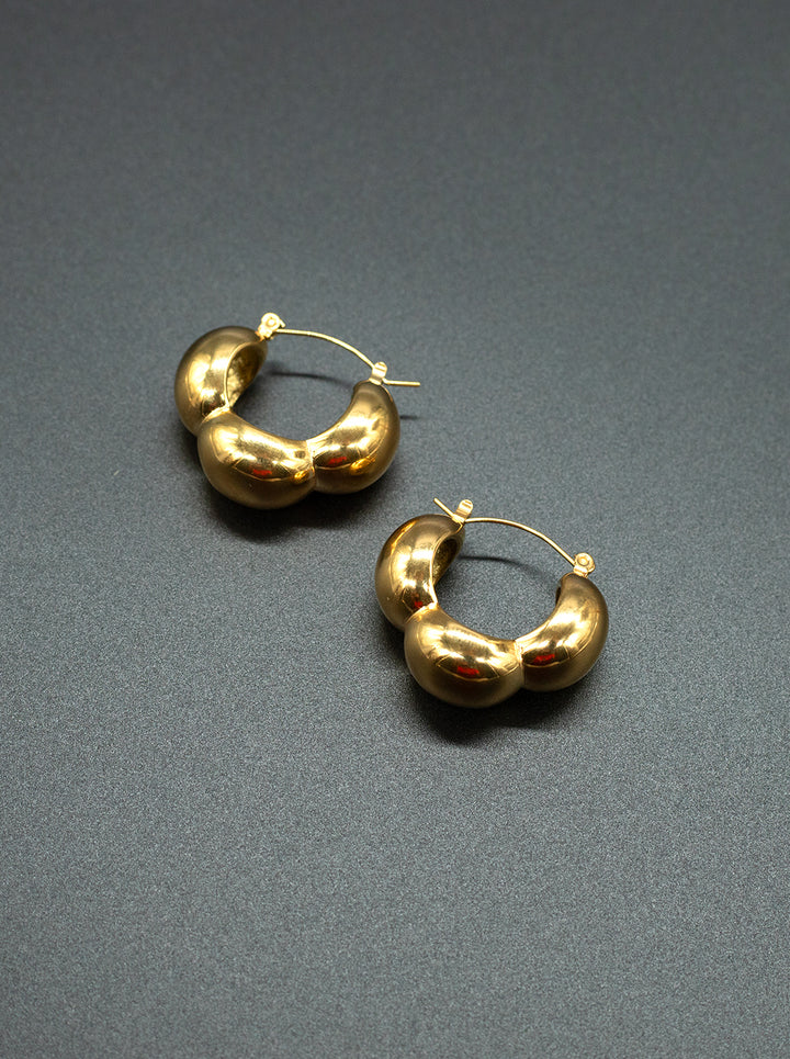 U Shape Flower Statement 22K Gold Plated Anti-Tarnish Earrings By Ornaio