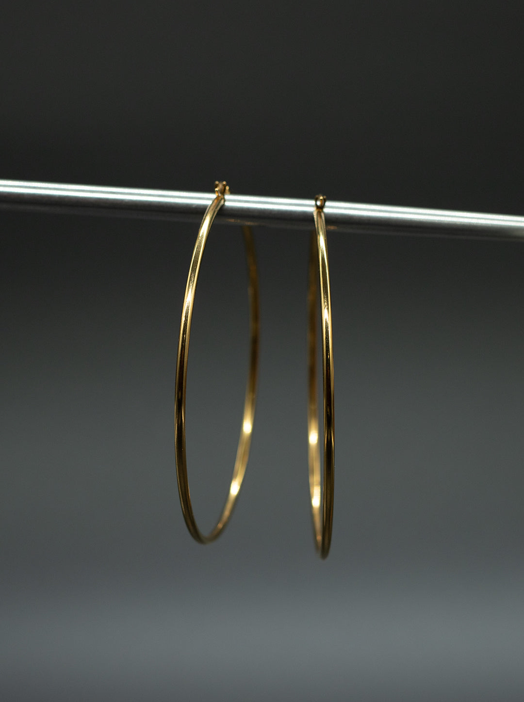 Round 18K Gold Plated Anti Tarnish Hoop Earrings by Ornaio