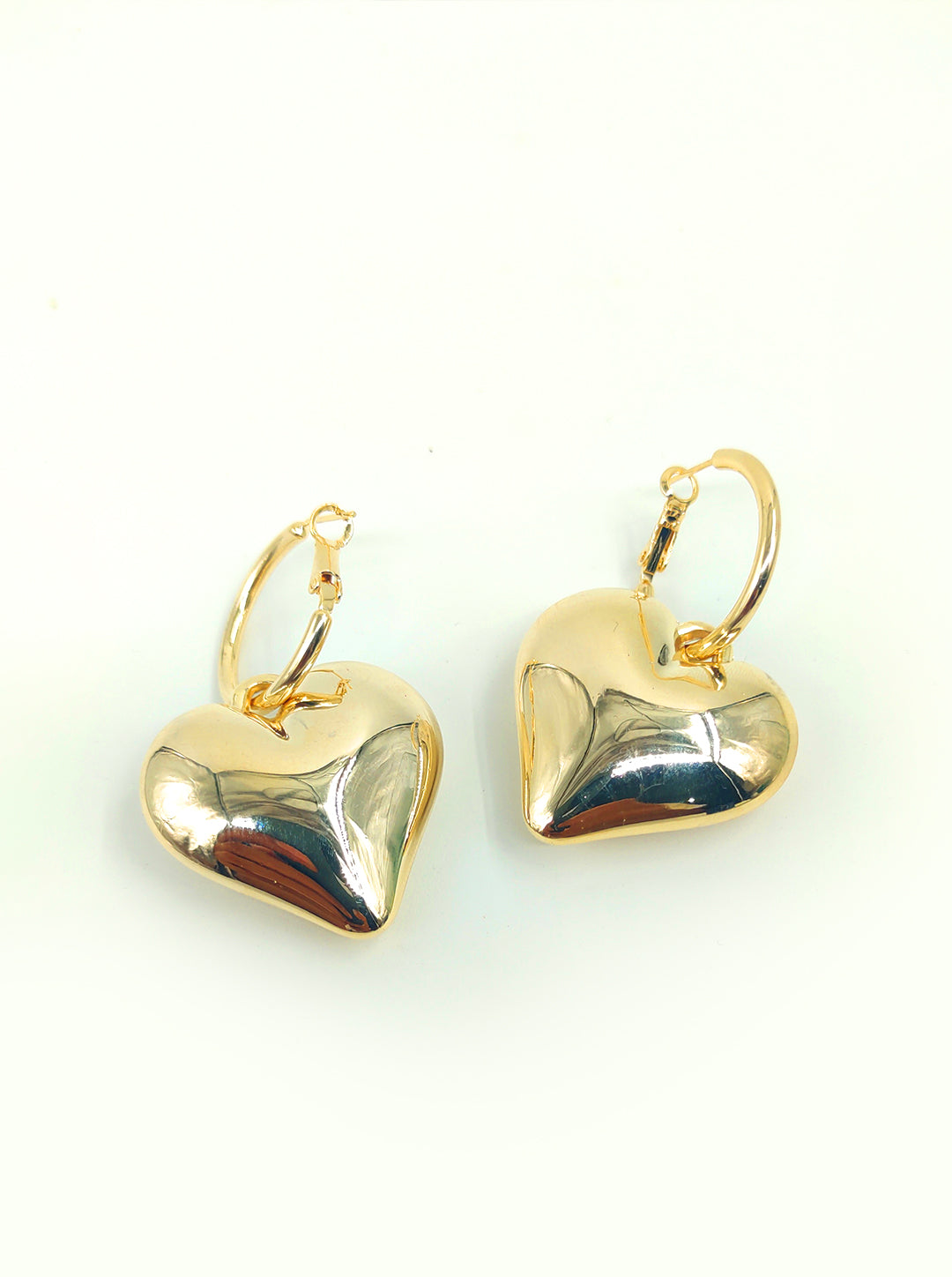 Ornaio 18K Gold Plated Chunky Heart Hoop Earrings