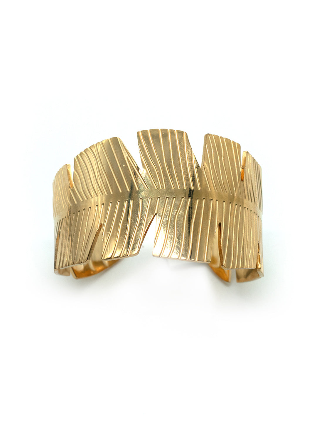 Ornaio 18K Gold-Plated Anti-Tarnish Leaf-Shaped Bracelet