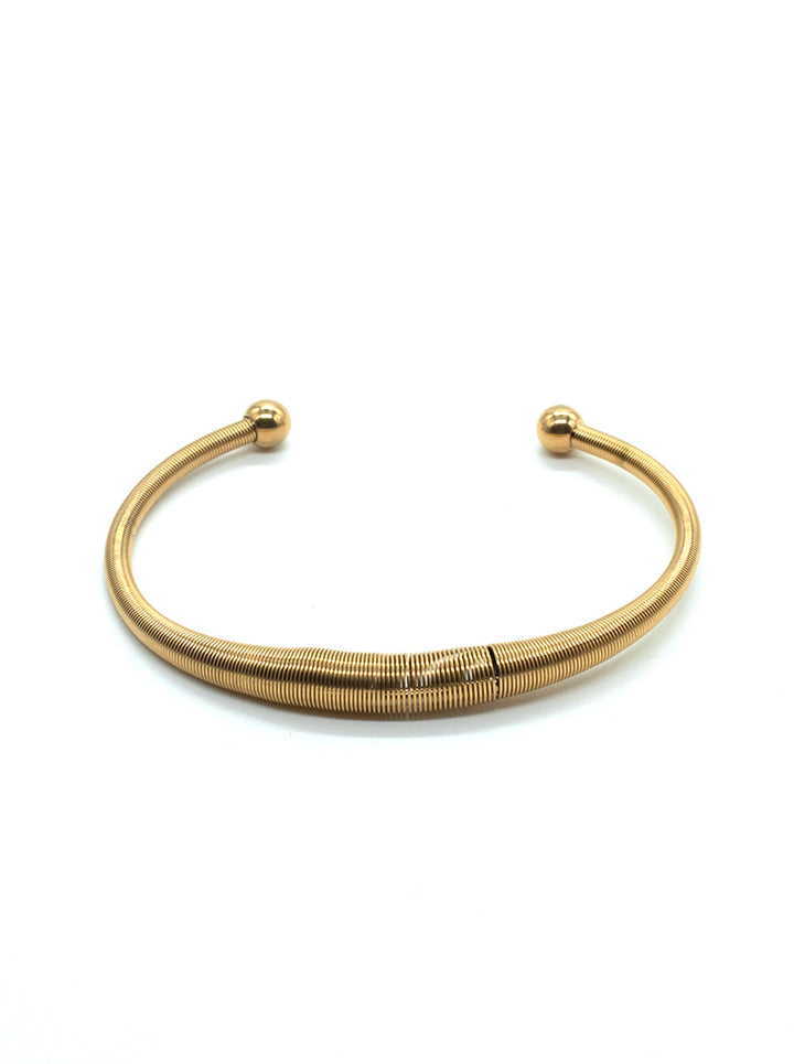 Ornaio 18K Gold Plated Sleek Coil Cuff Kada Bracelet