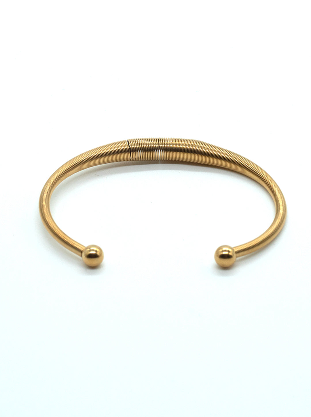 Ornaio 18K Gold Plated Sleek Coil Cuff Kada Bracelet