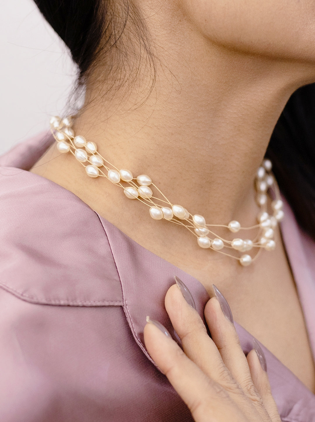 Ornaio 18K Gold Plated Pearl Detailing Necklace