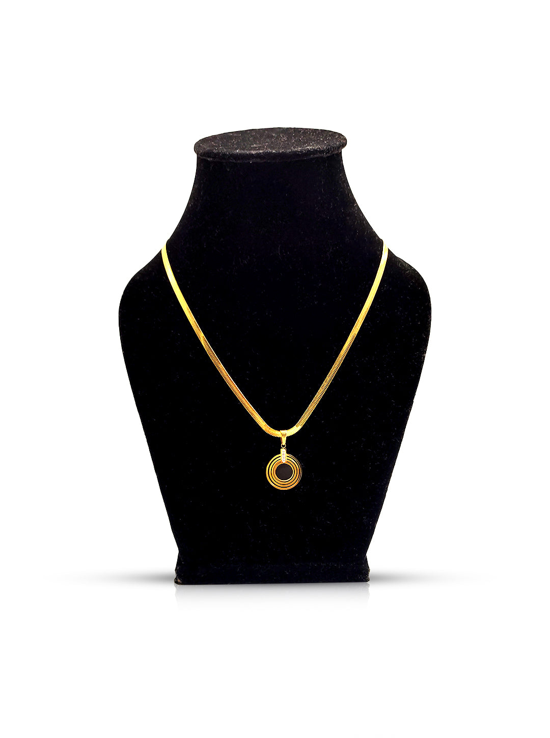 Ornaio 18K Gold Plated Black Chakra Evil Eye Pendant Necklace