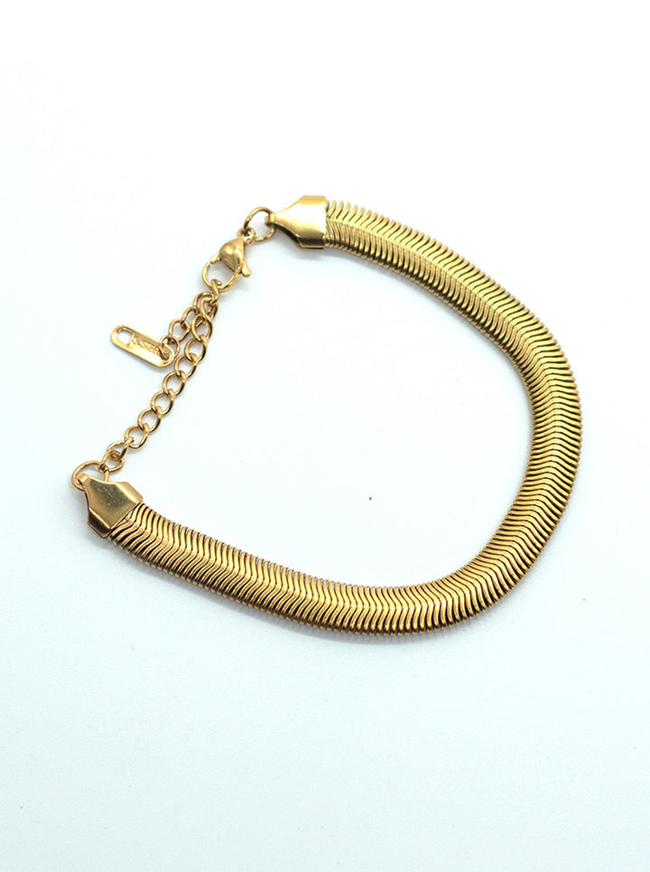 Ornaio 18k Gold plated Tarnish Free Snake Chain Bracelet