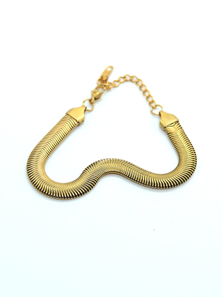 Ornaio 18k Gold plated Tarnish Free Snake Chain Bracelet