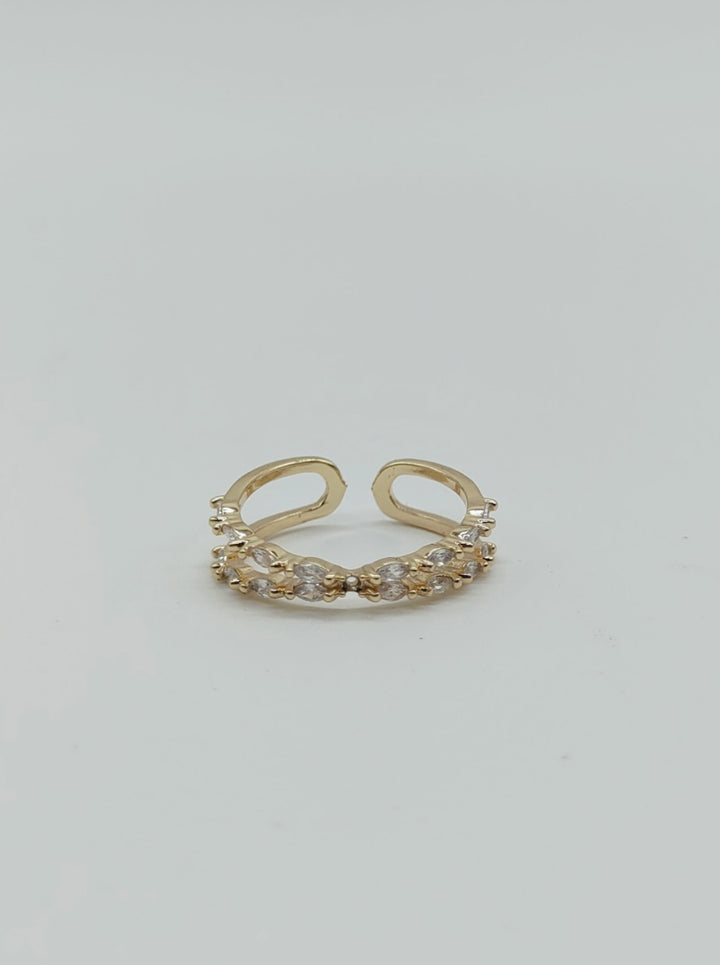 Ornaio 18K Gold Plated Zircon Studded Knotted Ring