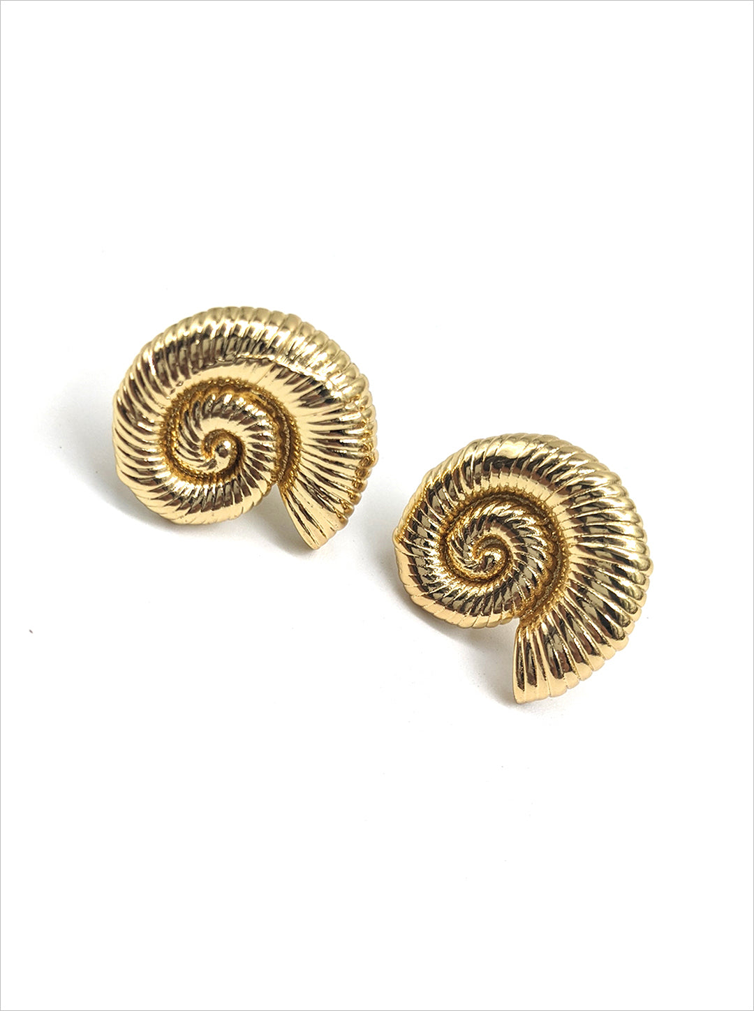 Ornaio 18k Gold Plated Anti-Tarnish Chunky Shell Studs